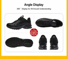 Lightweight Mesh Upper Steel Toe Safety Shoes for Autumn Men's Stretchable Slip & Puncture Resistant Construction Work Shoes