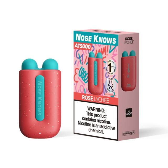 VOZOL NOSE KNOWS  AT5000 Disposable with 12 flavors in stock（5pcs/box,200pcs/CTN）