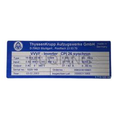 Thyssen Elevator Parts Elevator Inverter CPI15 CPI26 CPI32 CPI40 CPI48 CPI60