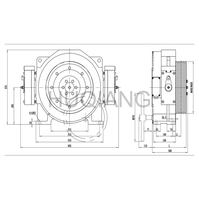 Monadrive Elevator Parts Elevator Gearless Permanent Magnet Synchronous Traction Machine MCK200 EMCK