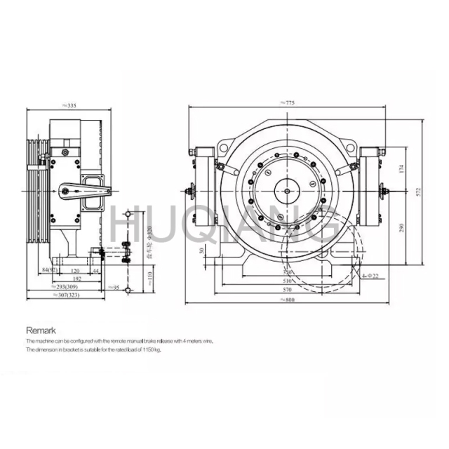 Torin Elevator Parts Permanent Magnet Synchronous Gearless Elevator Traction Machine GTW9S Series