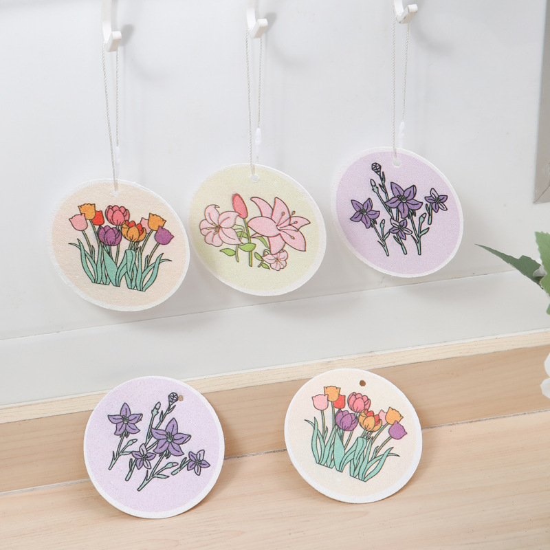 Esponja de algodón de pulpa de madera de flor redonda comprimida *10 piezas (patrón aleatorio)