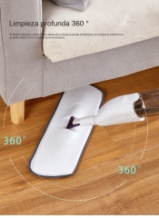 Mopa jet agua mopa plana de microfibra para la limpieza de suelos, baldosas, mármol. Mopa giratoria de 360 grados con almohadilla de microfibra incorporada con función de spray. Sin goteo (1 x mopa de agua)