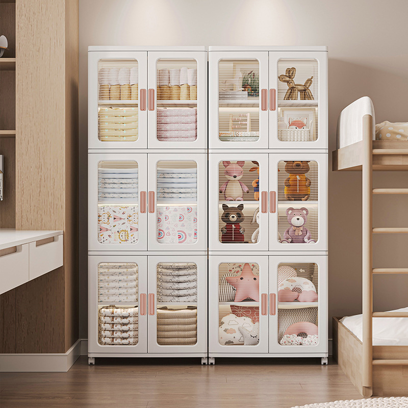 TUMEY-8820 Gabinete de almacenamiento plegable Gabinete de almacenamiento de 3 capas, adecuado para dormitorio, sala de estar, cocina, sala de estudio