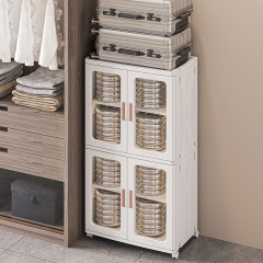 TUMEY-8820 Gabinete de almacenamiento plegable Gabinete de almacenamiento de 3 capas, adecuado para dormitorio, sala de estar, cocina, sala de estudio
