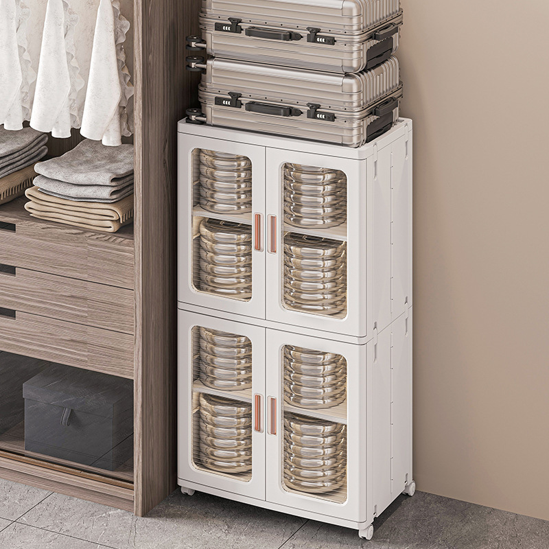 TUMEY-8820 Gabinete de almacenamiento plegable Gabinete de almacenamiento de 3 capas, adecuado para dormitorio, sala de estar, cocina, sala de estudio
