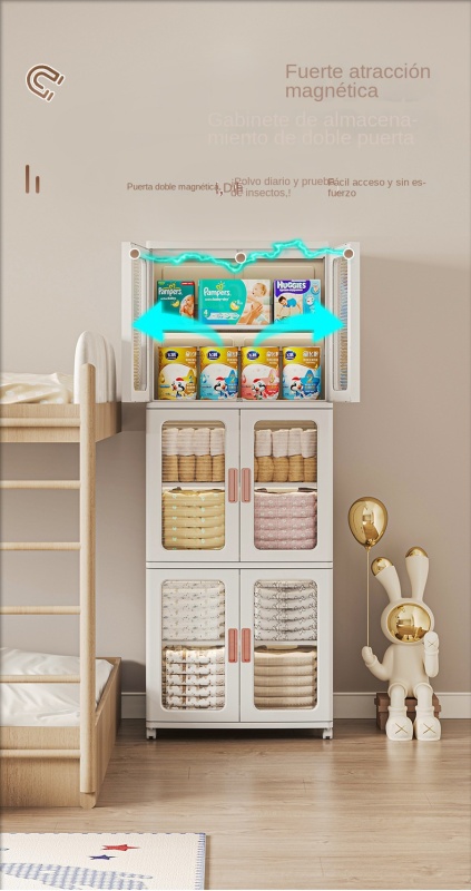 TUMEY-8820 Gabinete de almacenamiento plegable Gabinete de almacenamiento de 3 capas, adecuado para dormitorio, sala de estar, cocina, sala de estudio