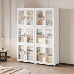 TUMEY-8820 Gabinete de almacenamiento plegable Gabinete de almacenamiento de 3 capas, adecuado para dormitorio, sala de estar, cocina, sala de estudio