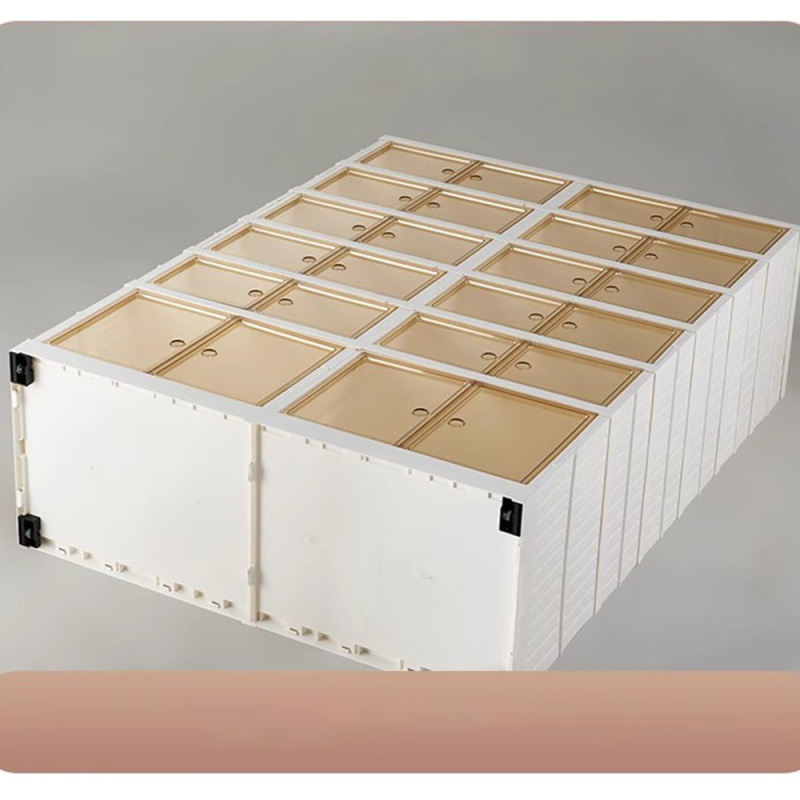 Caja de zapatos de plástico transparente apilable de 6 capas de la marca Tumey, puede contener 12 pares de zapatos, caja de almacenamiento de zapatos de armario, caja de almacenamiento de zapatos modular, caja de almacenamiento de zapatos de plástico blan