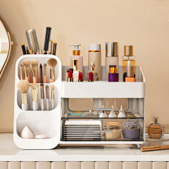 TUMEY-8076 Soporte de exhibición de cosméticos, caja de almacenamiento de escritorio, caja de almacenamiento de cosméticos, clasificación de almacenamiento de baño, estante de almacenamiento de suministros de estudio