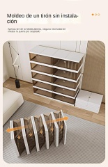 TUMEY-T-DF028-5 Caja de zapatos apilable de 5 capas, caja de zapatos a prueba de polvo con bloque de diamante marrón engrosado, adecuada para el almacenamiento de exhibición de zapatos del hogar del dormitorio, puede contener 15 pares de zapatos