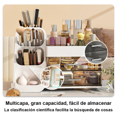 TUMEY-8076 Soporte de exhibición de cosméticos, caja de almacenamiento de escritorio, caja de almacenamiento de cosméticos, clasificación de almacenamiento de baño, estante de almacenamiento de suministros de estudio