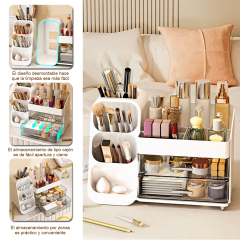 TUMEY-8076 Soporte de exhibición de cosméticos, caja de almacenamiento de escritorio, caja de almacenamiento de cosméticos, clasificación de almacenamiento de baño, estante de almacenamiento de suministros de estudio