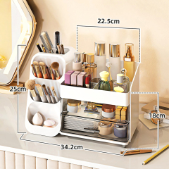 TUMEY-8076 Soporte de exhibición de cosméticos, caja de almacenamiento de escritorio, caja de almacenamiento de cosméticos, clasificación de almacenamiento de baño, estante de almacenamiento de suministros de estudio