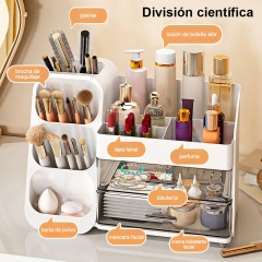 TUMEY-8076 Soporte de exhibición de cosméticos, caja de almacenamiento de escritorio, caja de almacenamiento de cosméticos, clasificación de almacenamiento de baño, estante de almacenamiento de suministros de estudio