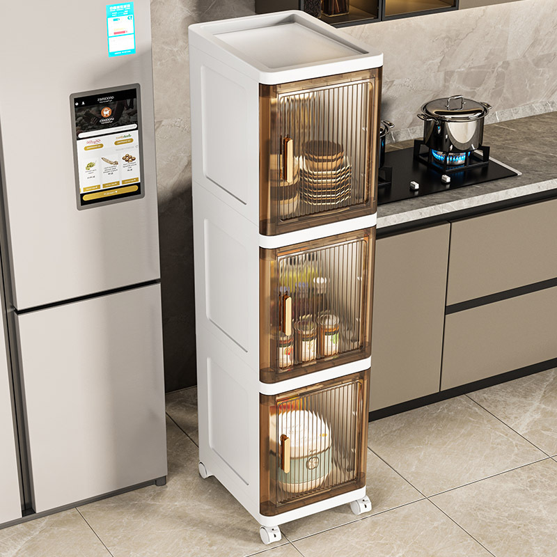 TUMEY-JM4445 1 armario de almacenamiento estrecho ultrafino de 30 cm/11 pulgadas, armario de almacenamiento plegable de 4 capas, armario con ruedas de plástico reforzado, armario de sala de estar de varias capas, estante a prueba de polvo