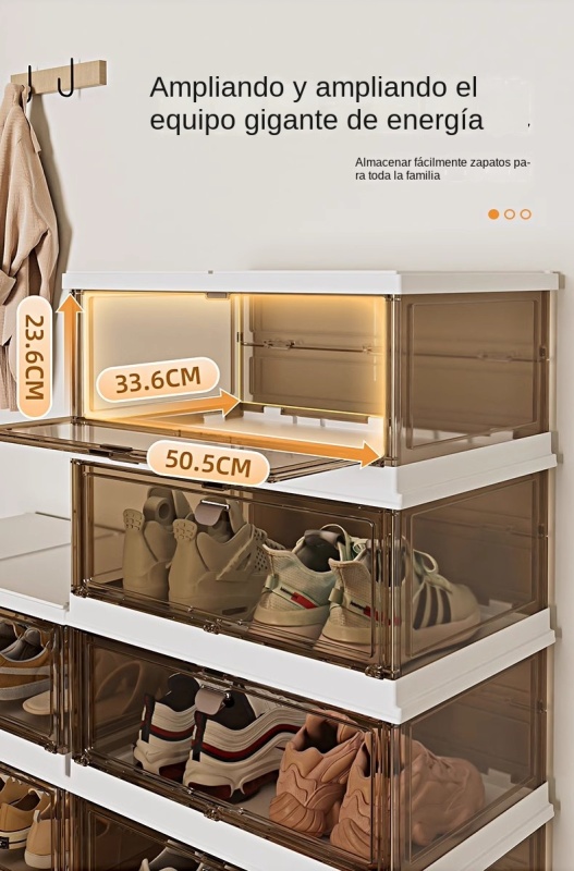 TUMEY-T-DF028-5 Caja de zapatos apilable de 5 capas, caja de zapatos a prueba de polvo con bloque de diamante marrón engrosado, adecuada para el almacenamiento de exhibición de zapatos del hogar del dormitorio, puede contener 15 pares de zapatos