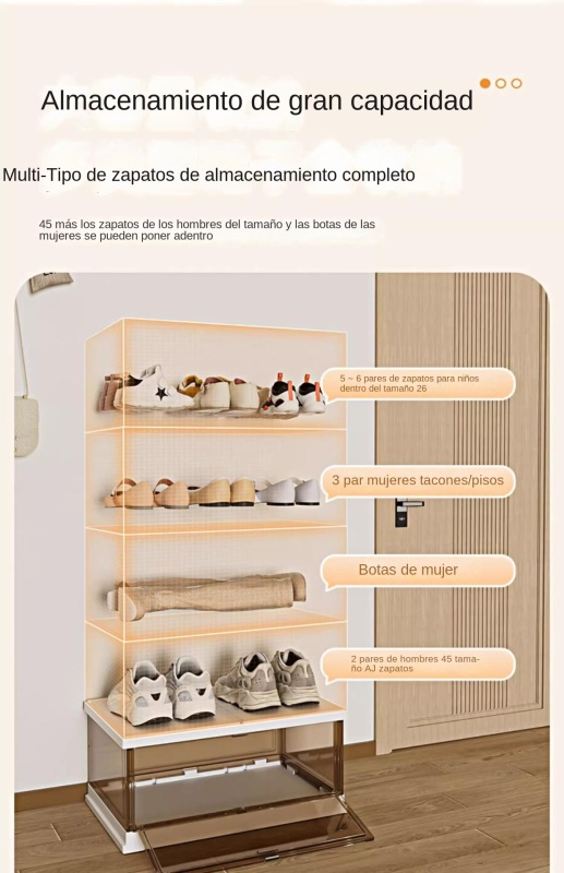 TUMEY-T-DF028-5 Caja de zapatos apilable de 5 capas, caja de zapatos a prueba de polvo con bloque de diamante marrón engrosado, adecuada para el almacenamiento de exhibición de zapatos del hogar del dormitorio, puede contener 15 pares de zapatos