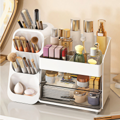 TUMEY-8076 Soporte de exhibición de cosméticos, caja de almacenamiento de escritorio, caja de almacenamiento de cosméticos, clasificación de almacenamiento de baño, estante de almacenamiento de suministros de estudio