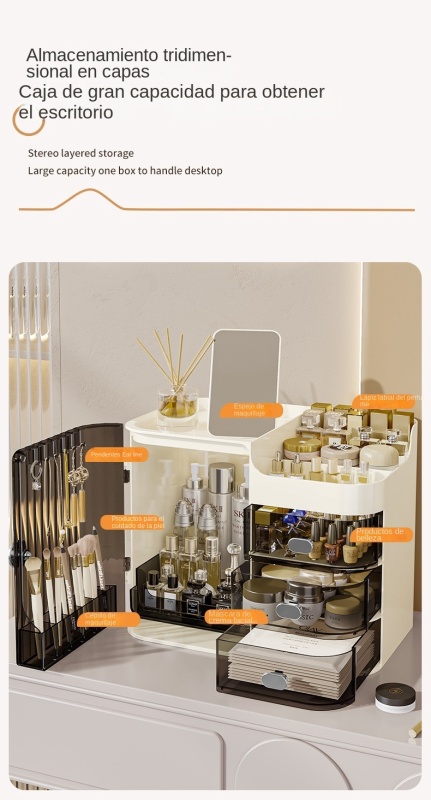 TUMEY-3028 Caja de almacenamiento de maquillaje de escritorio
