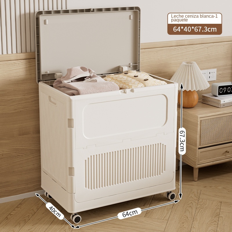 HE068-1MG Almacenamiento plegable, gran capacidad de almacenamiento móvil con tapa plegable sucio cesta, armario de almacenamiento de ropa