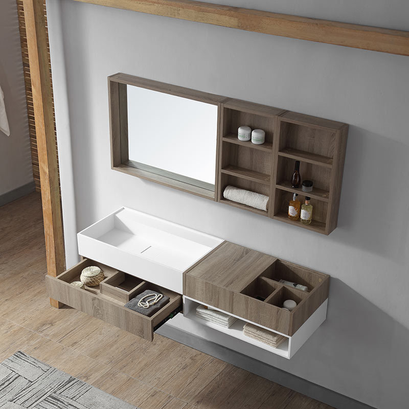 Hochwertiger, einzigartiger Design-Einzel-Unterbauwaschbecken-Wand-Badezimmer-Waschtischschrank TW-1017 im Großhandel