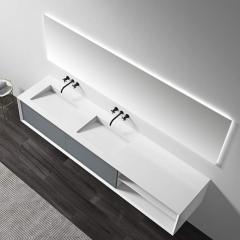 Quality Wholesale Unique Design Double Under Counter Sinks Floating Bathroom Vanity Cabinet TW-2518