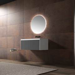 Großhandel, hochwertiger Einzel-Unterbauwaschbecken, wandmontierter hängender Badezimmer-Waschtischschrank WBL-0011