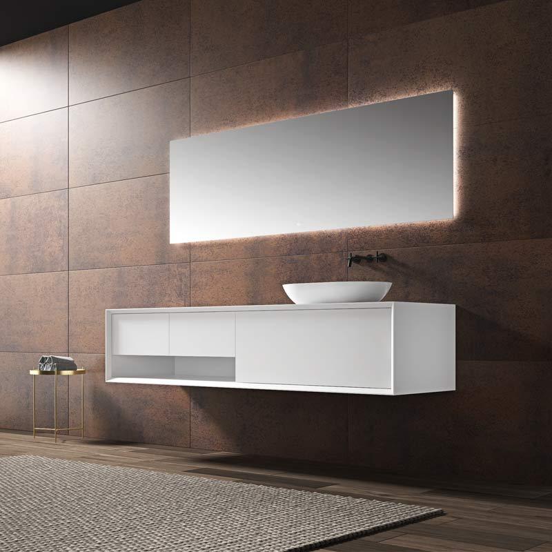 Popular Wholesale Designer Single Counter Top Sink Wall Mounted Hanging Bathroom Vanity Cabinet TW-2216
