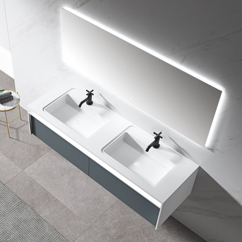 Exporter Double Under Counter Sinks Floating Bathroom Vanity Cabinet WBL-0212