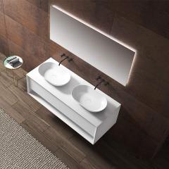 Großhandel Fashion Double Under Counter Sinks Schwimmender Badezimmer-Waschtischschrank TW-2210