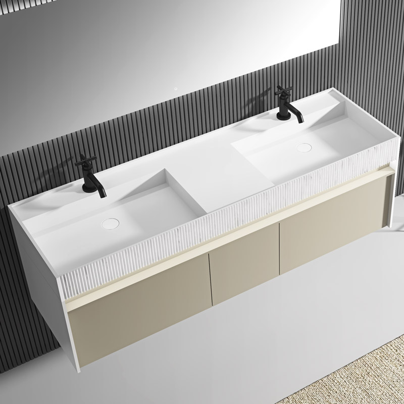 Supplier Double Counter Top Sinks Floating Bathroom Vanity Cabinet WBL-0615