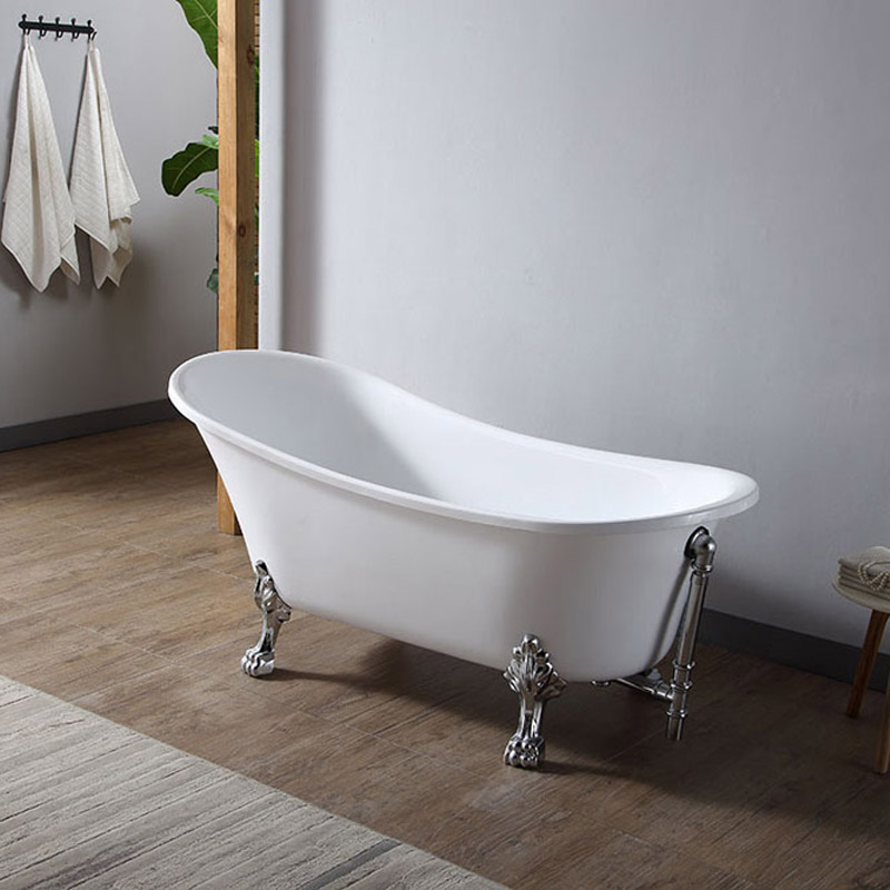 Hot Style Großhandel Roll Top Oval freistehende Acrylbadewanne Clawfoot XA-501