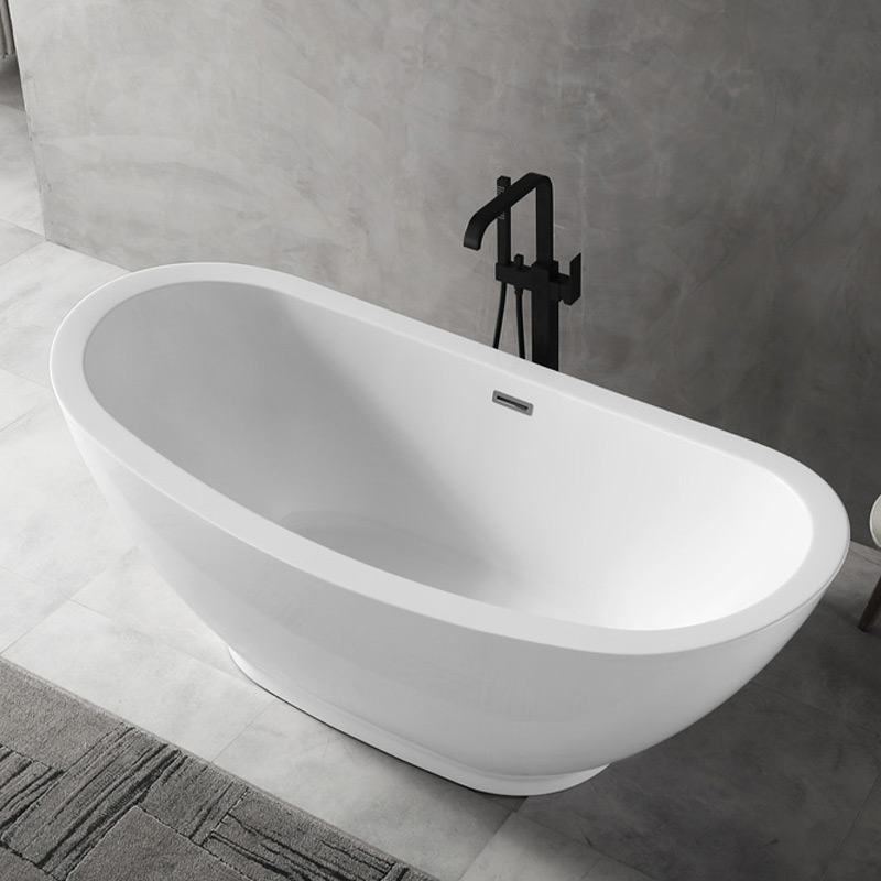 Manufacturer Ingot-Shaped Freestanding Acrylic Bathtub TW-6673