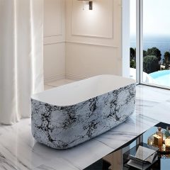 Werkseitige Qualitätssicherung, rechteckige freistehende Acrylbadewanne TW-7692S