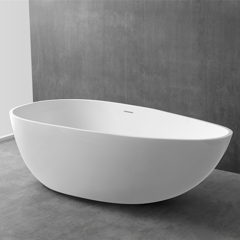 Supplier Colorful Oval Egg-Shaped Freestanding Artificial Stone Bathtub XA-8806