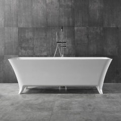 Qualität Großhandel Einzigartiges Design Bunte Rechteck Freistehende Kunststeinbadewanne XA-8812