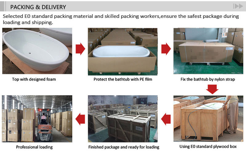 T&W Freestanding Artificial Stone Bathtub packing and delivery