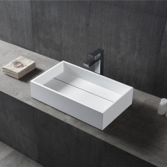 Supplier Rectangle Above Counter Top Resin Stone Wash Basin XA-A32B