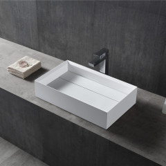 Factory Wholesale Rectangle Above Counter Top Resin Stone Wash Basin XA-A32D