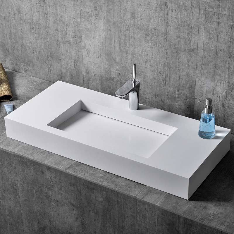 Hot Style Wholesale Rectangle Counter Top Sink & Wall Hung Single Wash Basin XA-G20