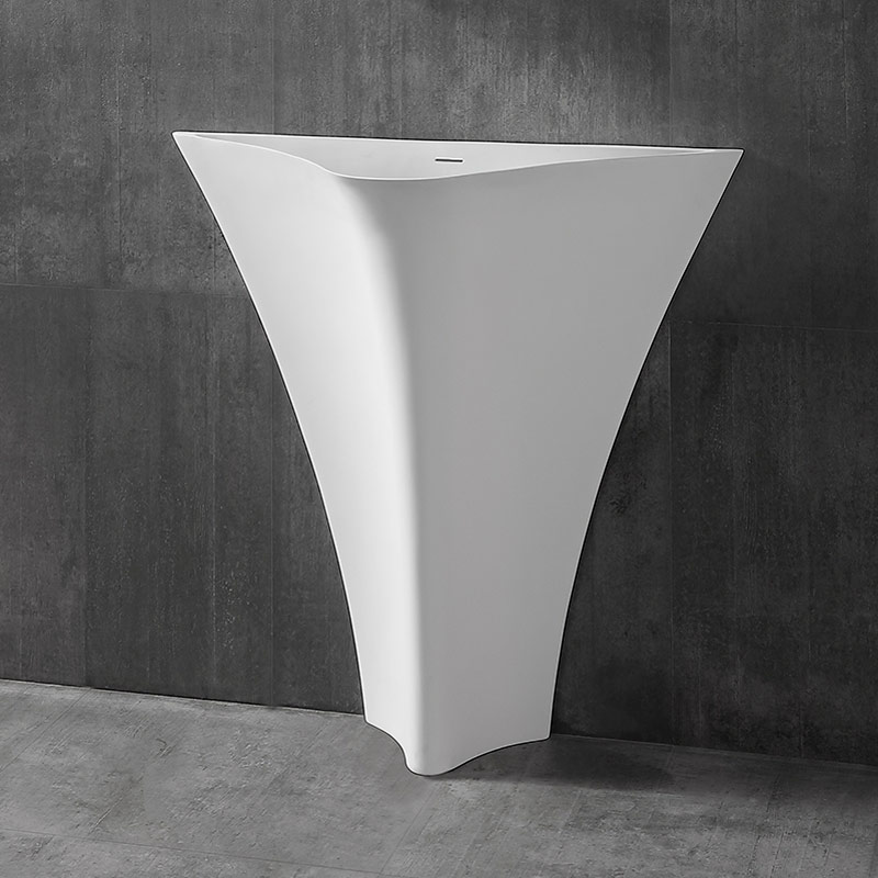 Wholesale Fashion Triangle Freestanding Artificial Stone Wash Hand Basin XA-Z10