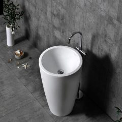 Factory Supply Quality Assurance Round Freestanding Pedestal Bathroom Basin XA-Z16