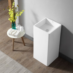 Manufacturer Square Freestanding Stone Resin Pedestal Bathroom Wash Basin XA-Z19