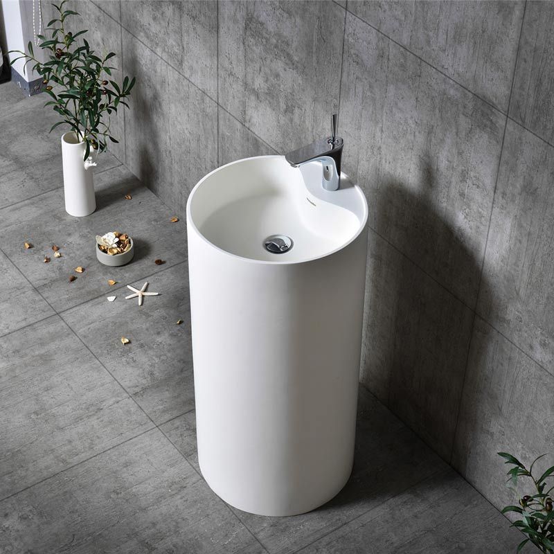 Hochwertiger Großhandel mit einzigartigem Design, rundem, freistehendem Badezimmer-Waschbecken mit Sockel XA-Z15