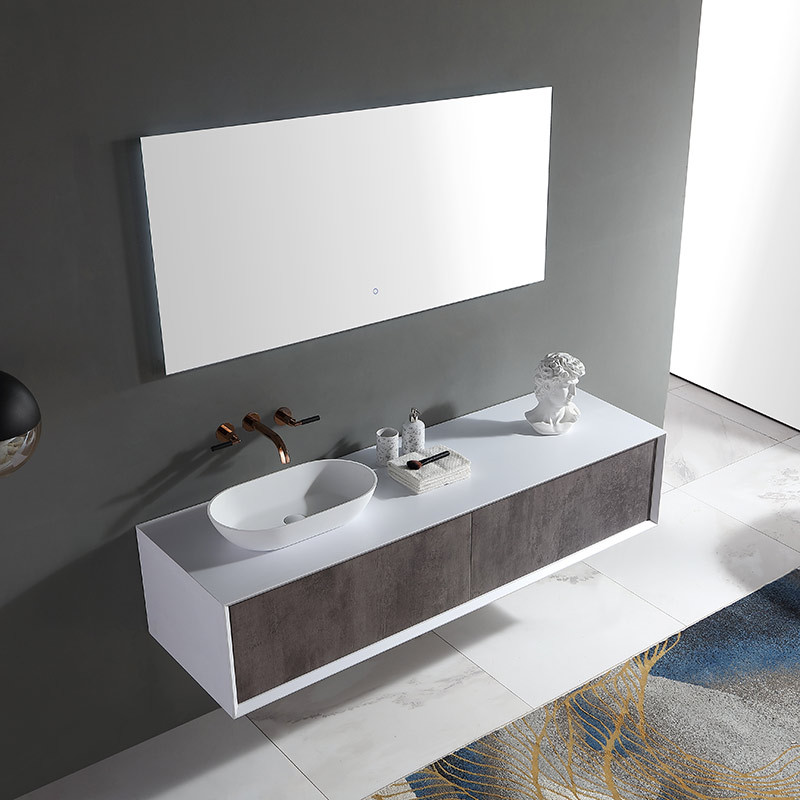Qualitäts-Großhandel, einzigartiges Design, Einzel-Waschbecken, Wandmontage, hängender Badezimmer-Waschtischschrank TW-2203