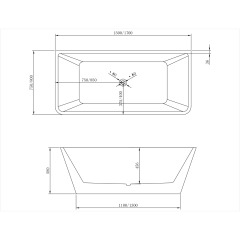 Supplier Rectangle Back To Wall Freestanding Acrylic Bathtub XA-165