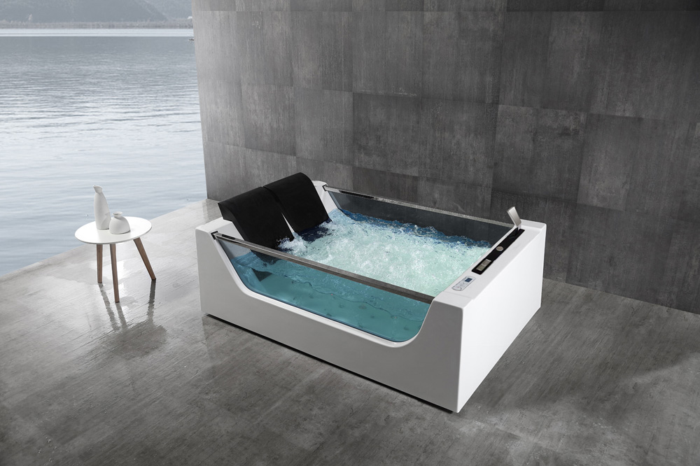 Freestanding 2 Person Whirlpool Massage Function Acrylic Bathtubs XA-010