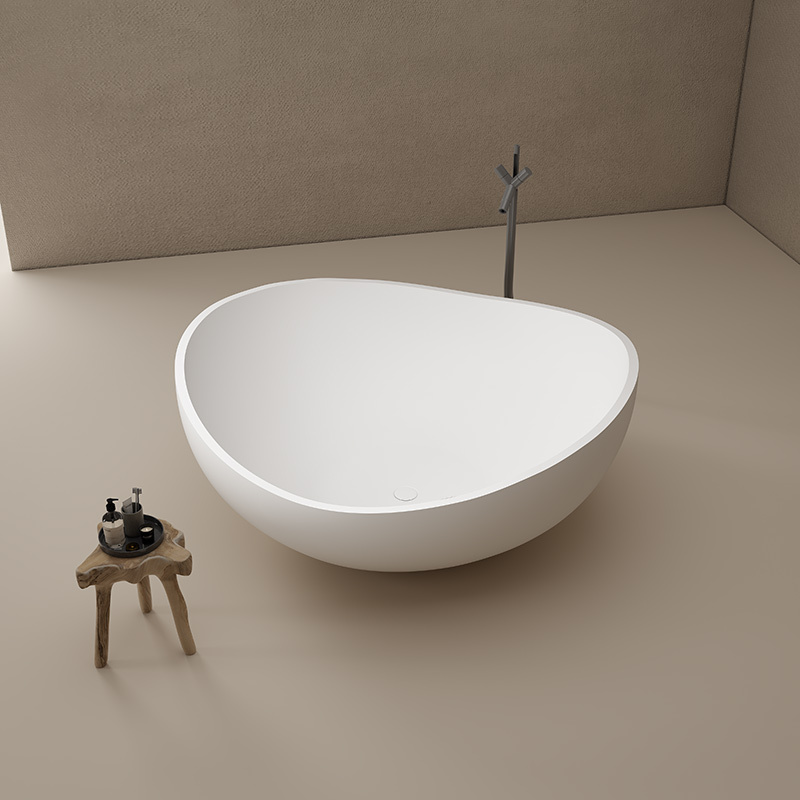 Fabrikversorgung Qualitätssicherung Moderne runde freistehende Badewanne aus Kunststein TW-8666
