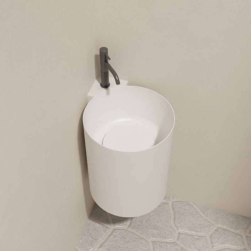 Factory Supply Quality Assurance Round Corner Freestanding Pedestal Sink Wall Hung Bathroom Basin TW-Z508